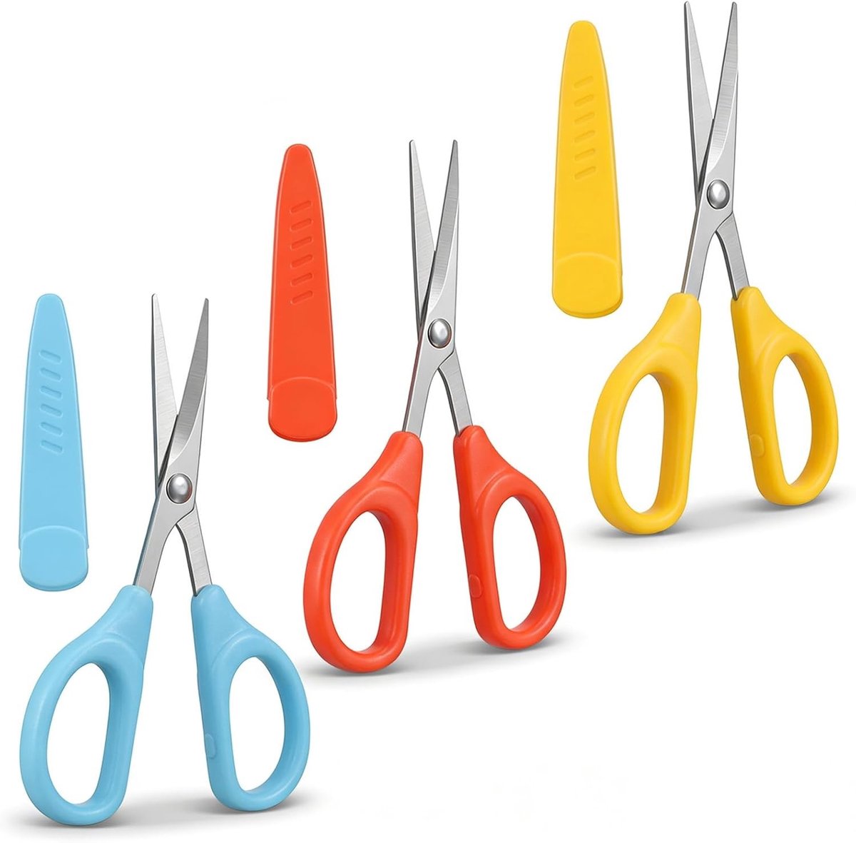 Set van 3 Mini Scharen voor Knutselen en Borduren, Roestvrij Staal, Inclusief Beschermhoes, Draagbare Multifunctionele Scharen voor Naaien en Creatieve Projecten