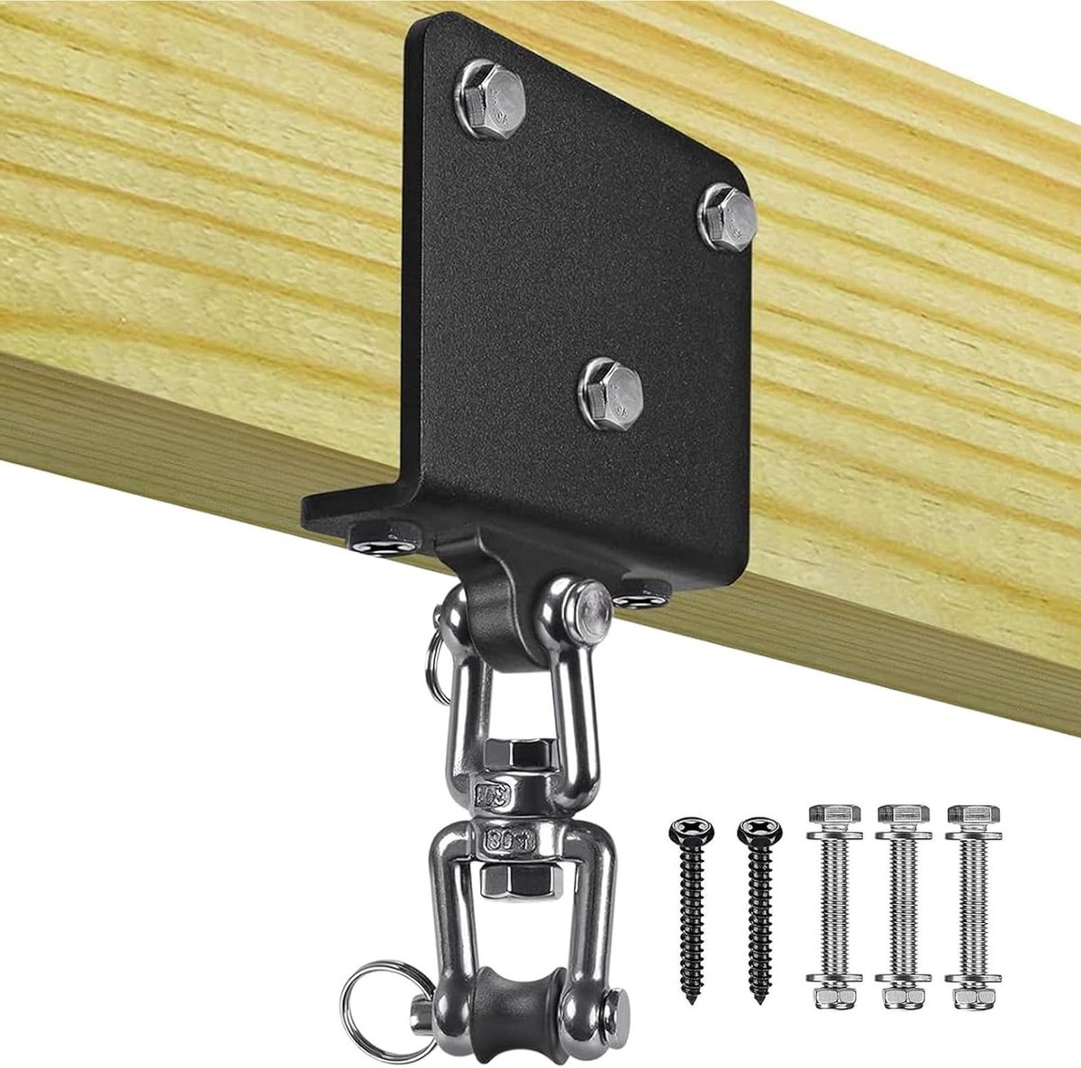 Boksbal Ophangsysteem - Bokszak Montage - Thuis Trainen - 360 Graden Draaiend - 10.5x9.5 cm - Zwart