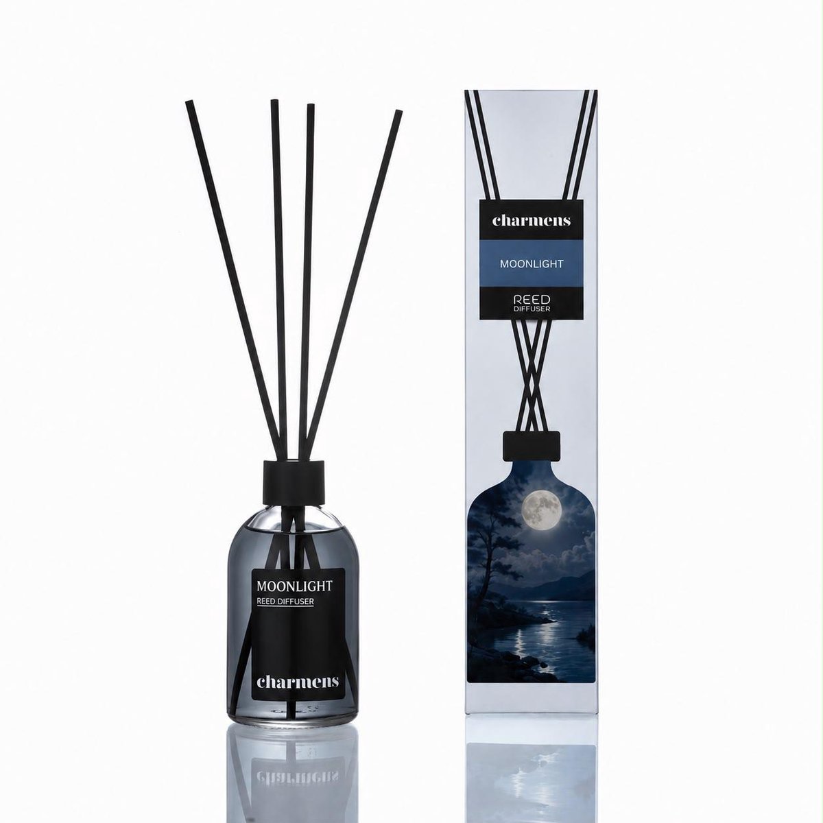 Charmens Moonlight Reed Diffuser – Rituals Geurstokjes – Huisparfum – Interieurparfum – Huisgeur – Kamiergeur – Geurverspreider – Daily Fragrance – Luxe Geurstokjes – Bloemige Geur – Spa & Wellness – Massagesalon – Beautysalon – 110 ml