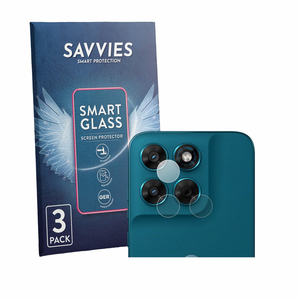 3 Stuks Savvies Screenprotector - geschikt voor Motorola Moto G77 (ALLEEN Camera Lens) - beschermfolie glas transparant