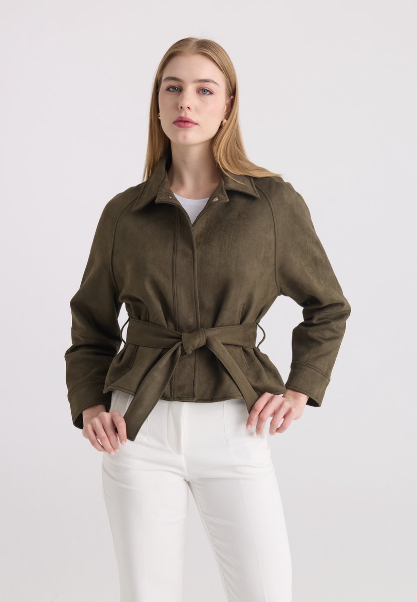 Felix Hardy Imitatie Suede Jas Dames Khaki - S