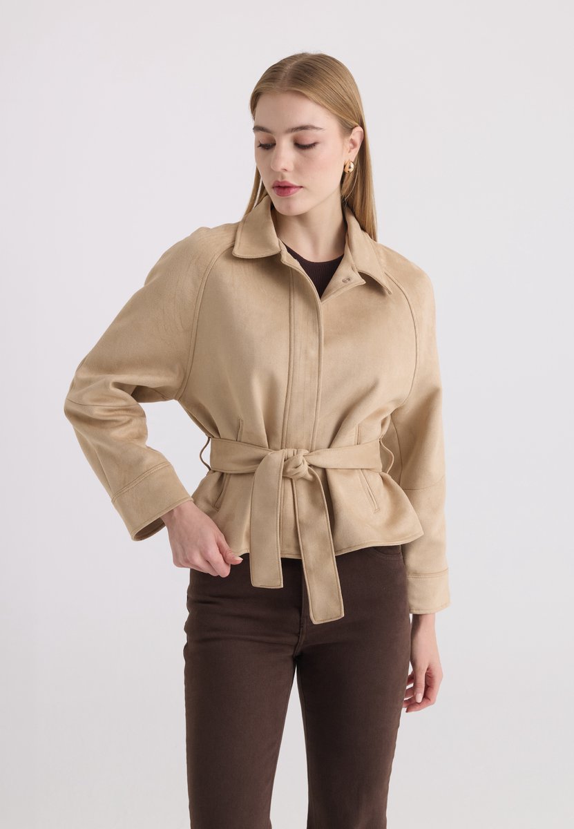 Felix Hardy Imitatie Suede Jas Dames Beige - S