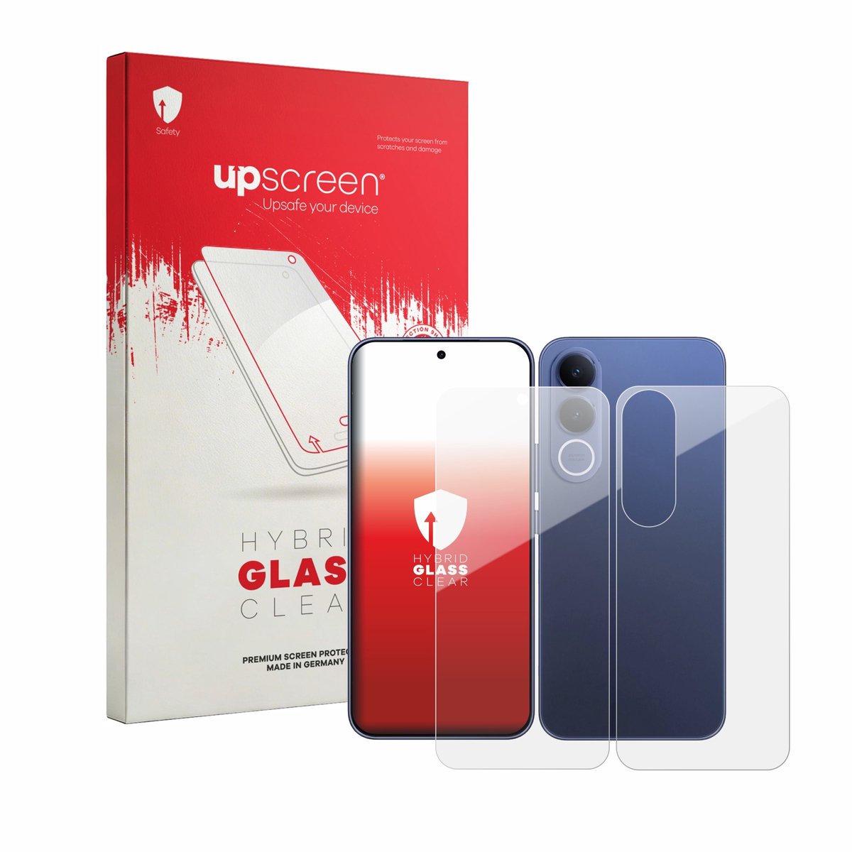 upscreen - Screenprotector voor Vivo V70 FE (Voor+Achter) - Folie Beschermfolie Beschermglas transparant