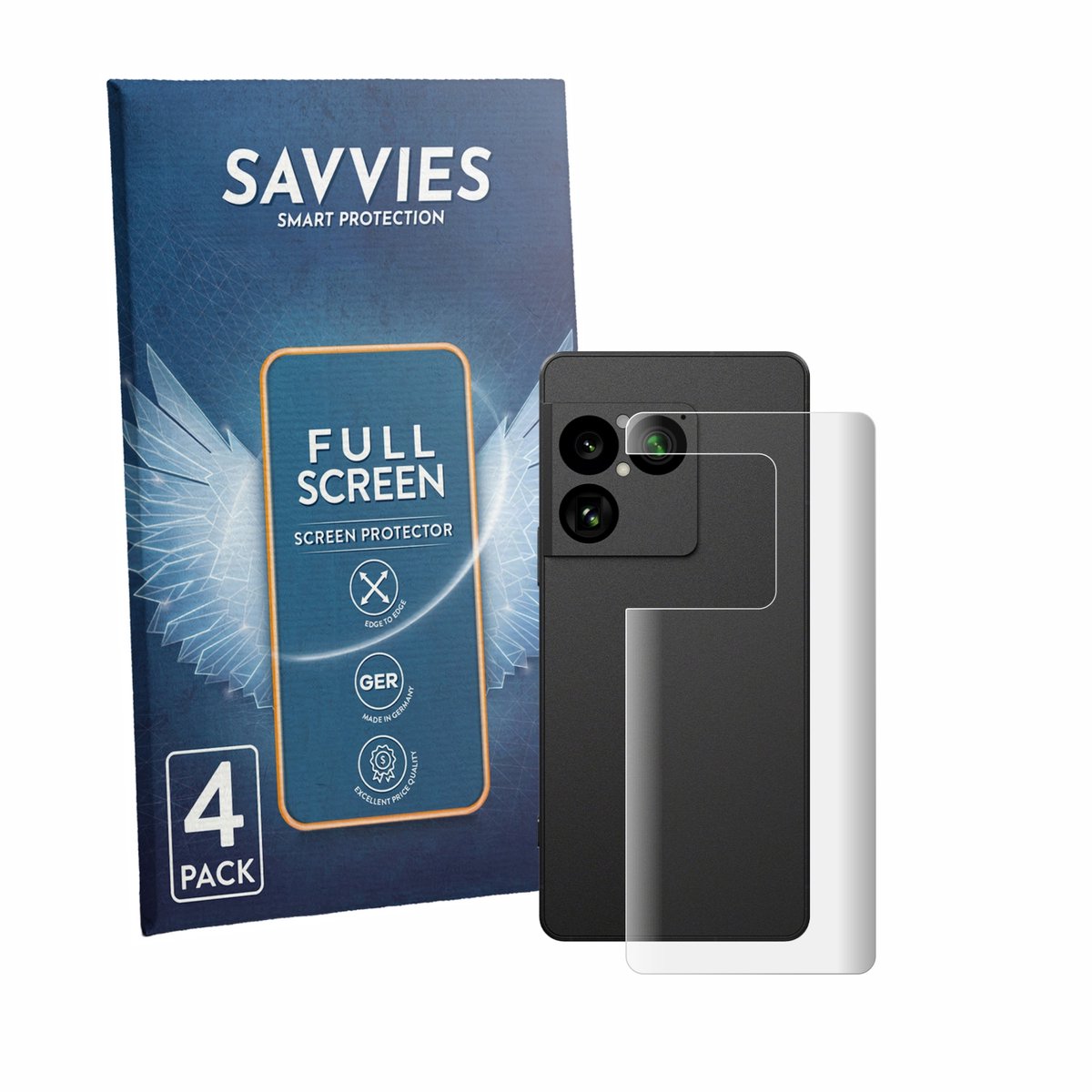 Savvies - Screenprotector voor Sony Xperia 1 VIII (Achterkant) - Folie Beschermfolie transparant volledig dekking 4 Stuks