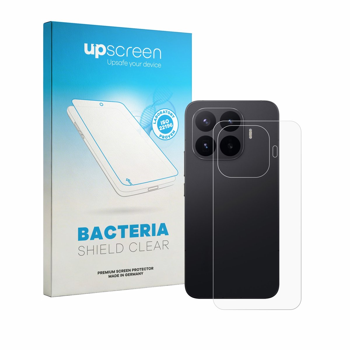 upscreen - Screenprotector voor Xiaomi 17T Pro (Achterkant) - Folie Beschermfolie transparant antibacterieel