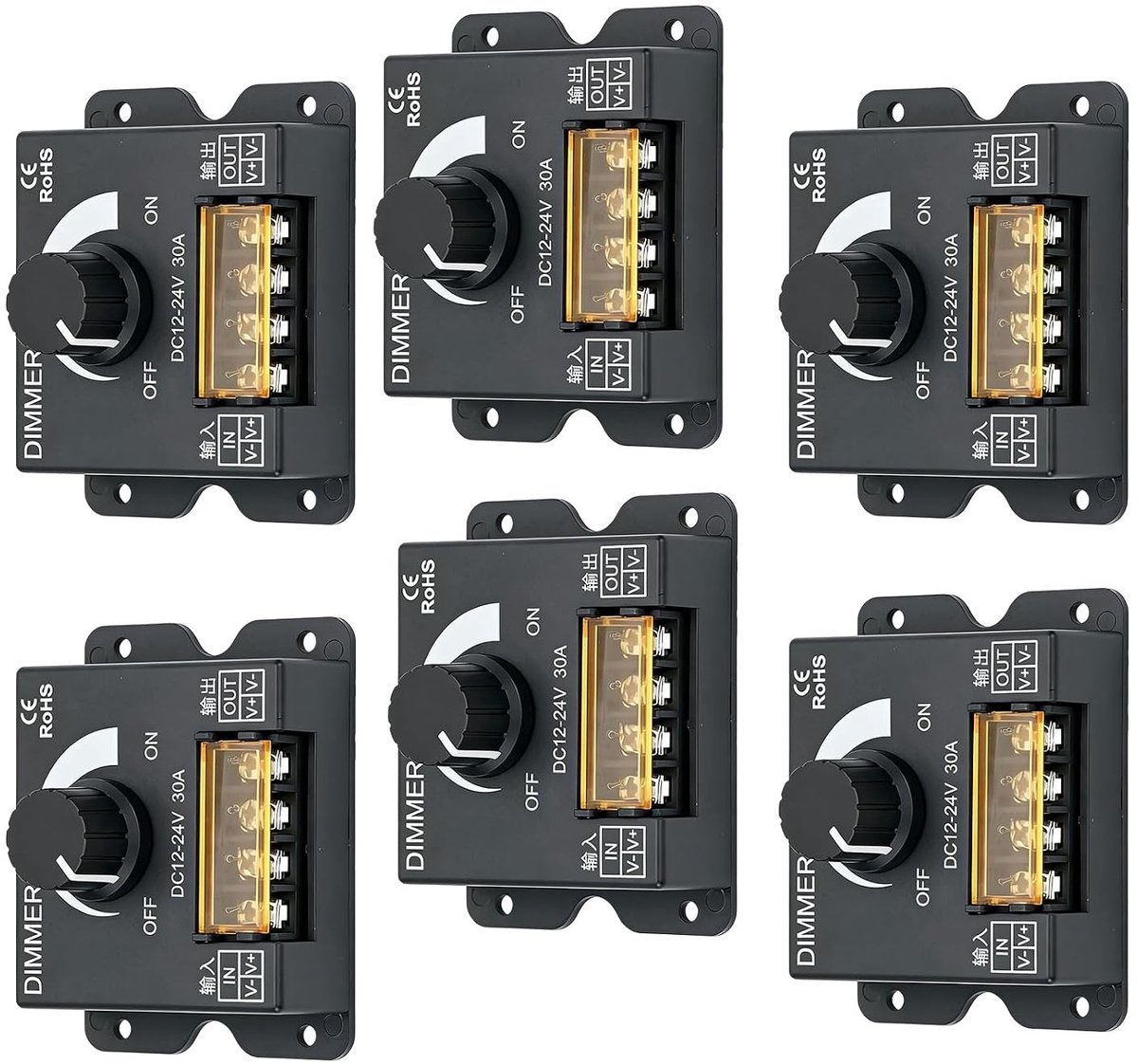 LED-strips Dimmer - Zwart - 2 x 2 x 2 cm - Aluminium Behuizing - Voor Effen Lichtstrips