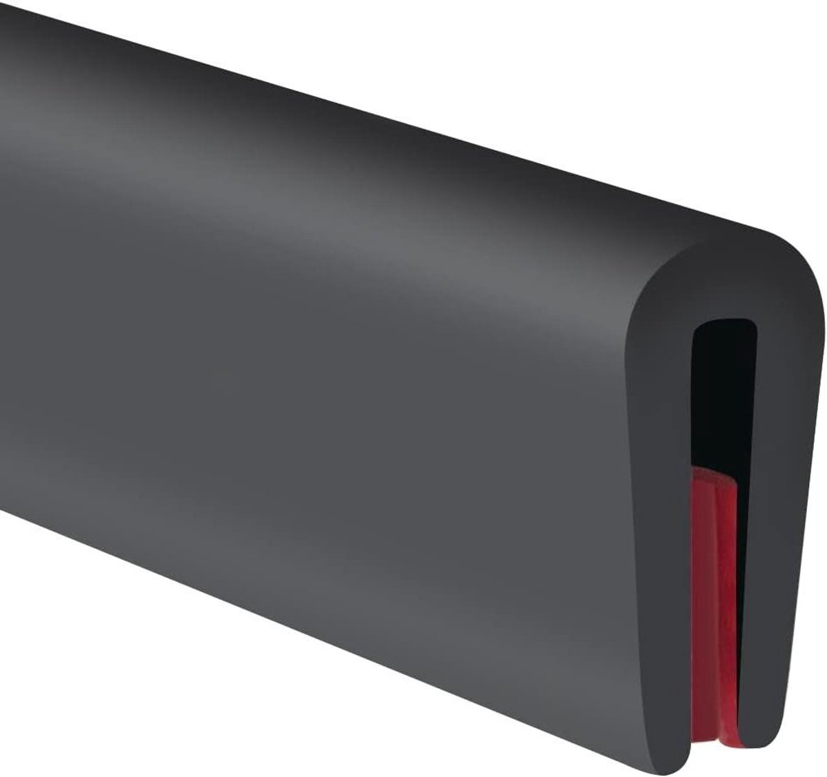 Rubberen randafwerking - U-profiel strip - Randen beschermen - Zelfklevend EPDM - 31 meter - Zwart