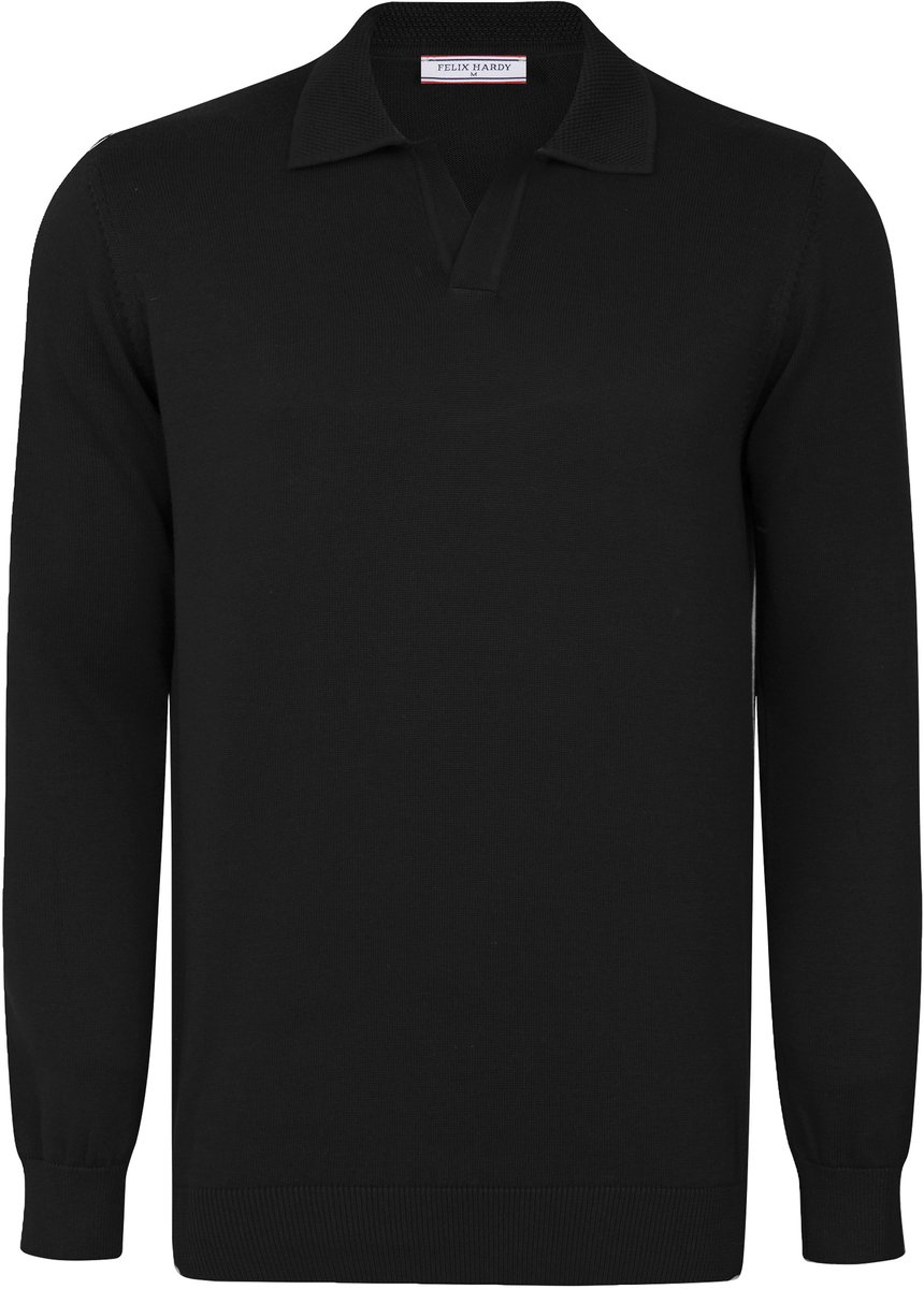 Felix Hardy Trui Met Polokraag - 100% Katoen Heren Zwart - M