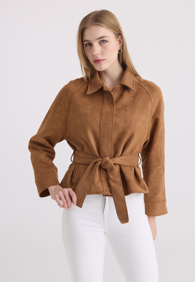 Felix Hardy Imitatie Suede Jas Dames Camel - L