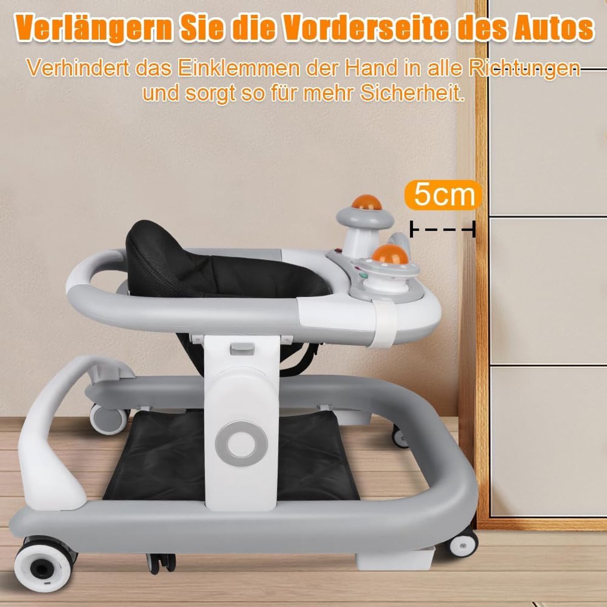 Loopstoel Baby - Loopwagen Kinderen - Eerste Stapjes Leren - Veilig Ontwerp 6 Wielen – foto 2