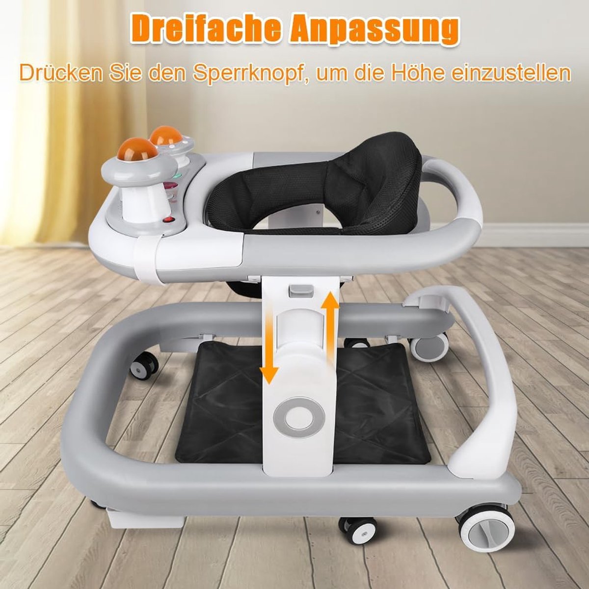 Loopstoel Baby - Loopwagen Kinderen - Eerste Stapjes Leren - Veilig Ontwerp 6 Wielen – foto 3