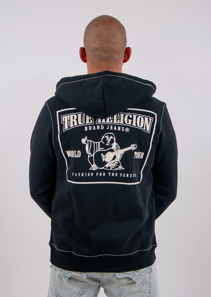 True religion big-t zip up hoodie - jet black
