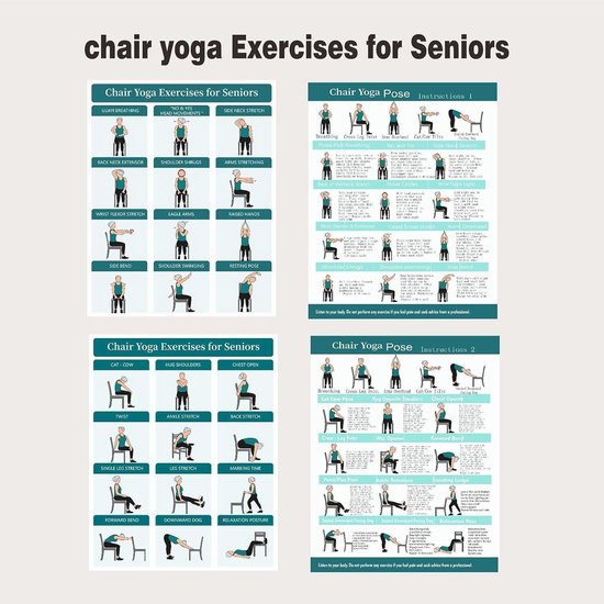 Stoel Yoga Kaarten - Fitness Gids - Flexibiliteit Training - Gedetailleerde Illustraties - 4 Stuks - Groen — afbeelding 5