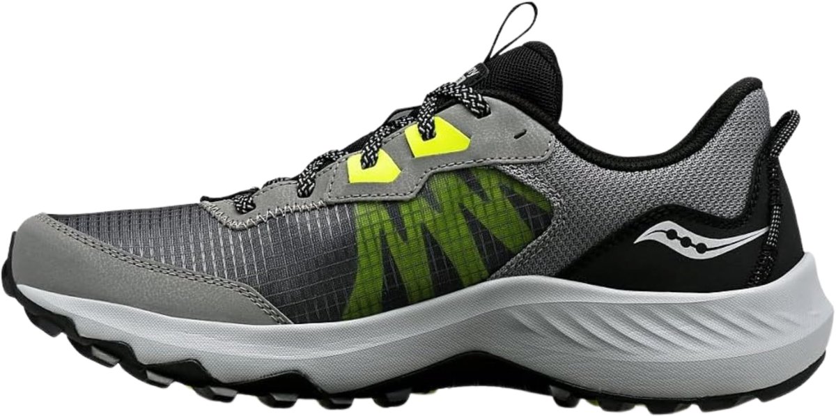 Saucony Aura TR M - Trail Hardloopschoen - Grijs Geel Fluor - 44