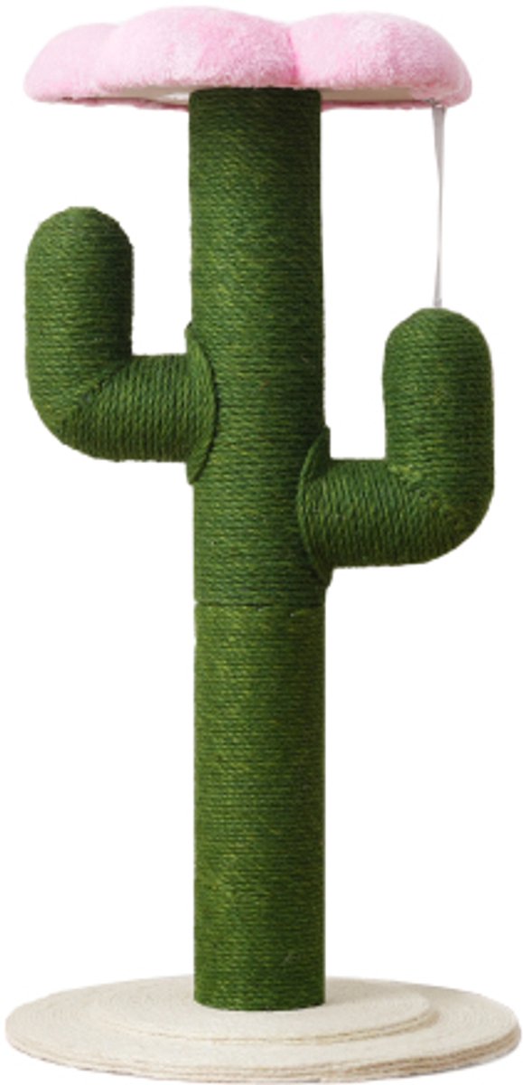 Kratzbaum in Kaktusform – 90 cm hoher Kratzbaum mit verdickten Sisalstämmen und Kippschutz, grün-Design Kratzbaum,Katzenkratzsäule,Kratzbaum Katze,Kratzbaum Wohnung,Kratzbaum klein