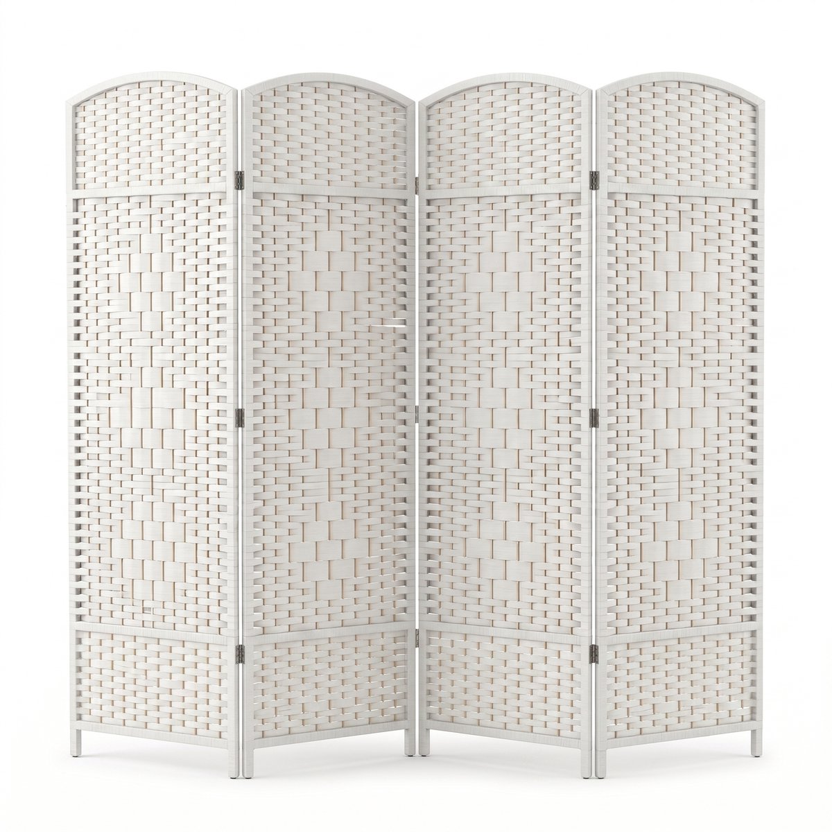 IvoQ Opvouwbaar Kamerscherm - 4 Panelen - 170 x 160 cm - Wit
