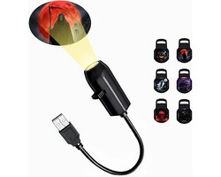 Halloween USB Projector Light with 6 Scene Patterns, LED Night Light Projector for Dark Room Ambiance, Holiday Mood Lighting (red）