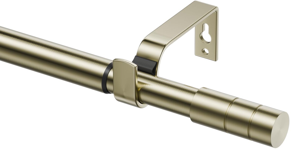 Uitschuifbare gordijnroede 72-220 cm, 19 mm Dia antieke messing gordijnroede voor ooggordijnen, metalen gordijnstang - ShopVlot