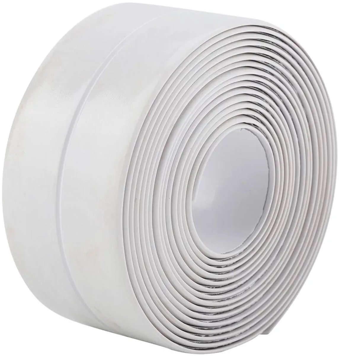 Witte zelfklevende muurafdichtingstape (38 mm x 3,2 m) is Geschikt voor badkamers, keukens en gootsteenranden.