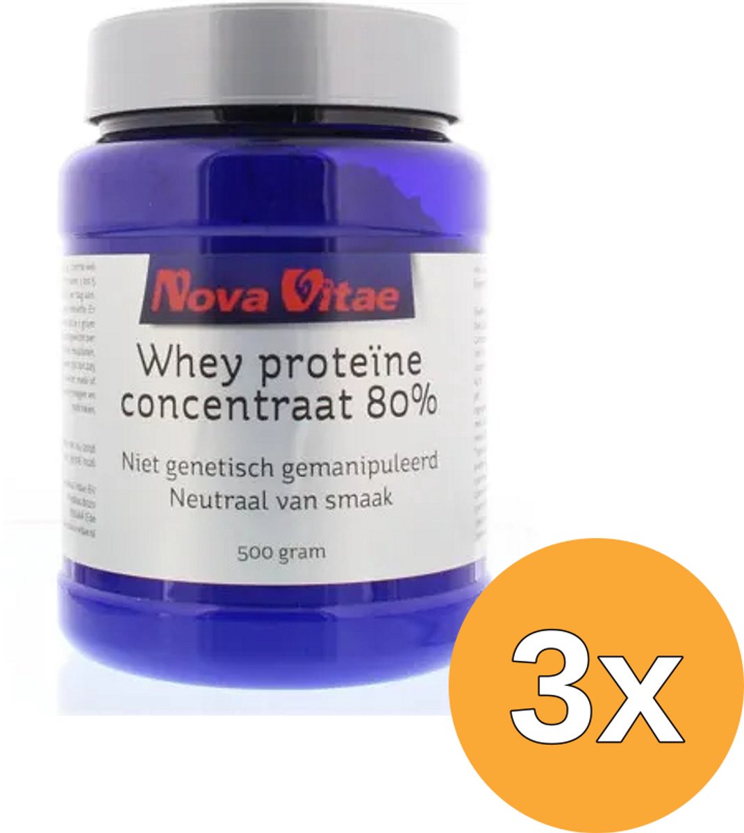 3x Nova Vitae Whey proteine concentraat 80% (500 gr)