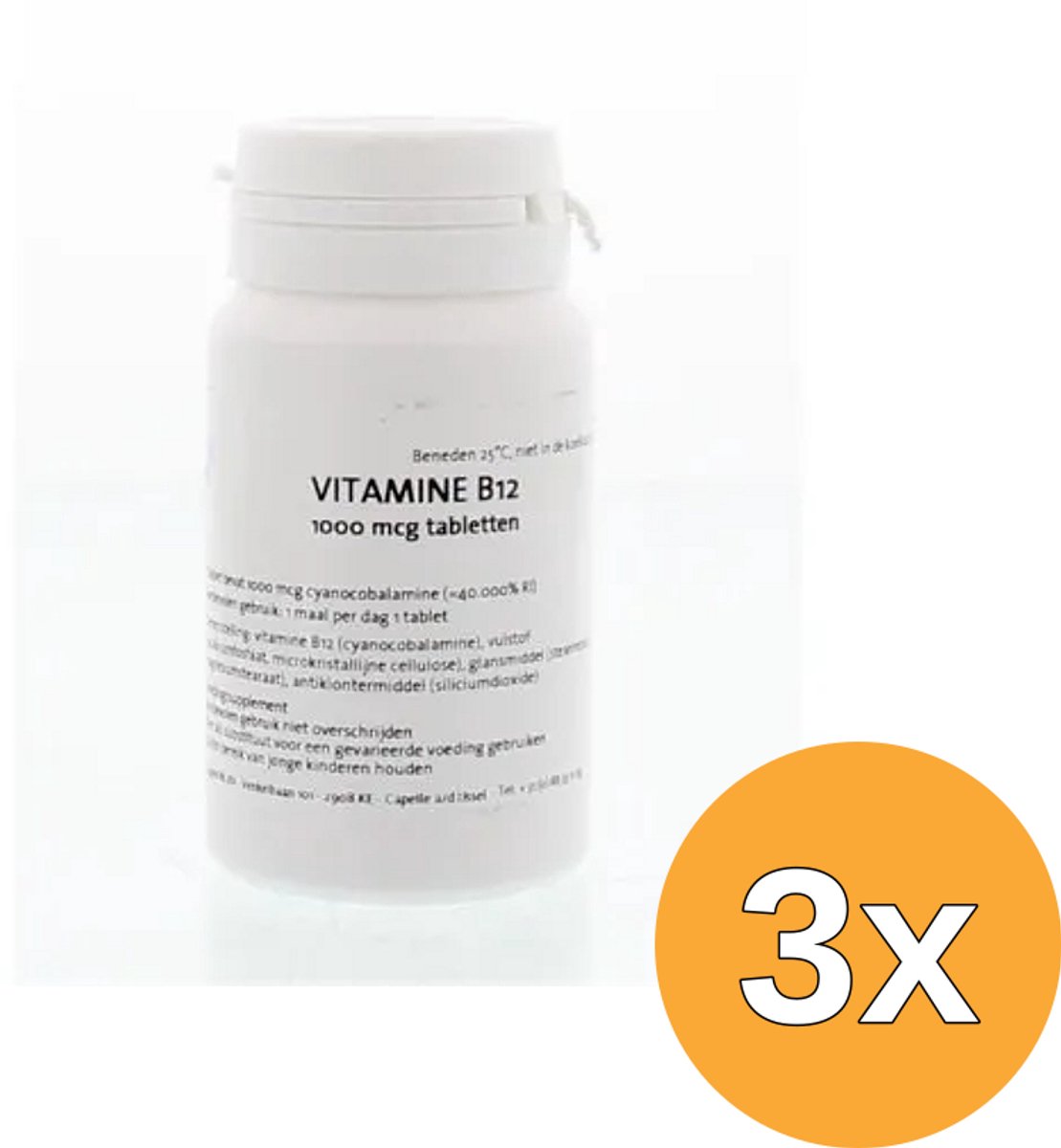 3x Fagron Vitamine B12 1000mcg (90 tabletten)