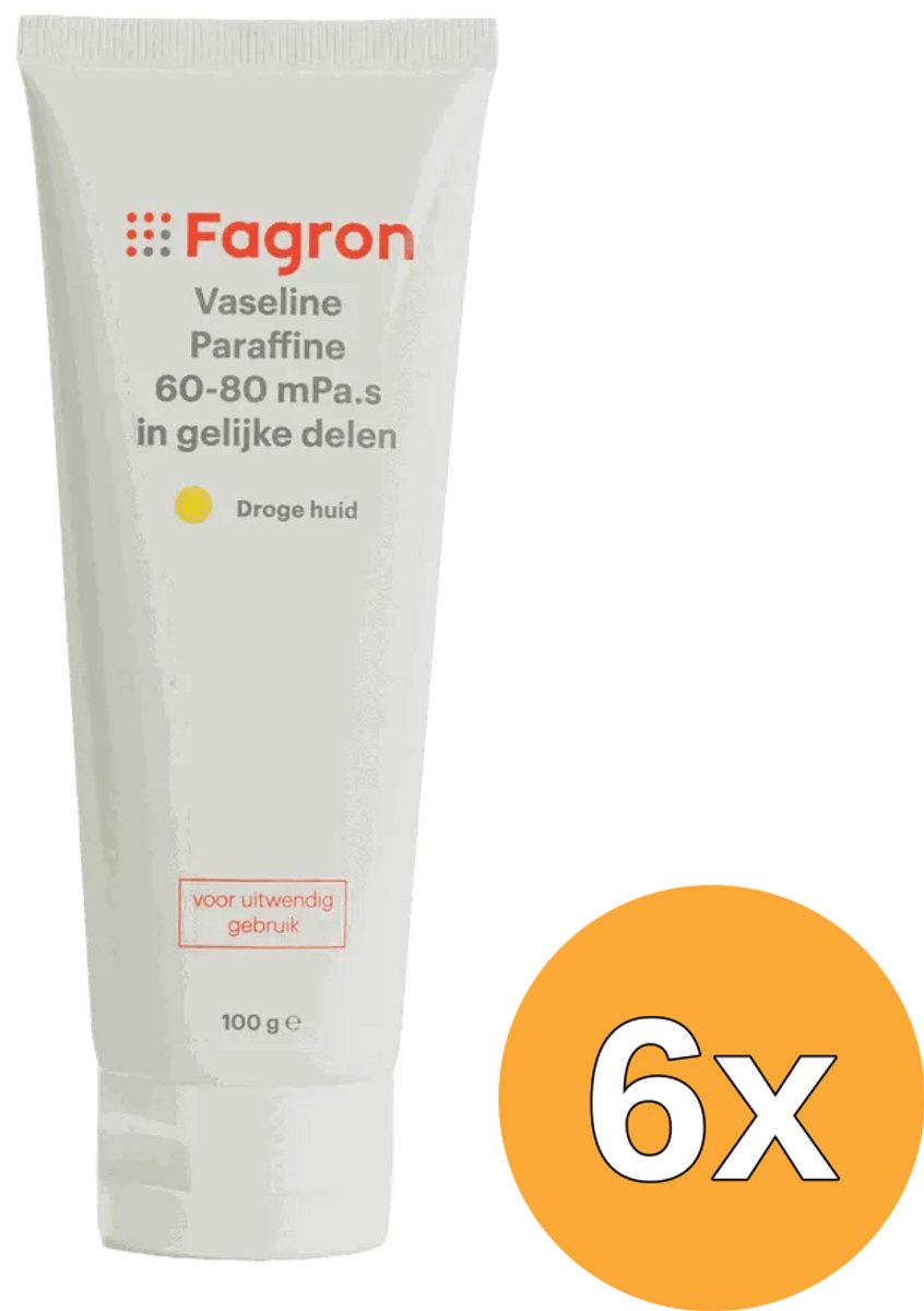 Fagron Vaseline Paraffine 60-80 mPa.s in gelijke delen - 6 x 100g - Voordeelverpakking