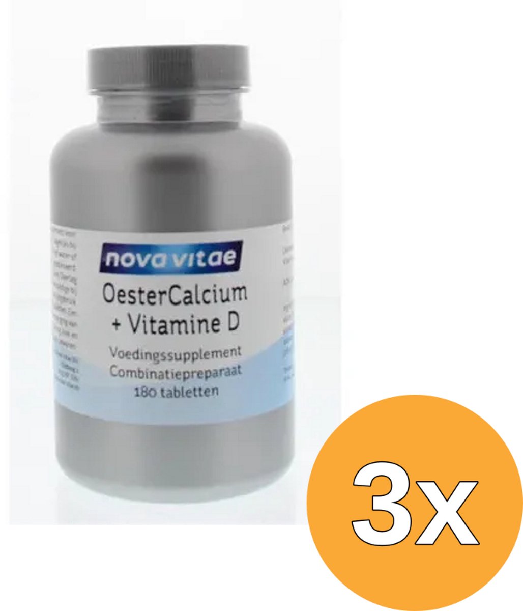 3x Nova Vitae Oestercalcium Vit D (180 tabletten)