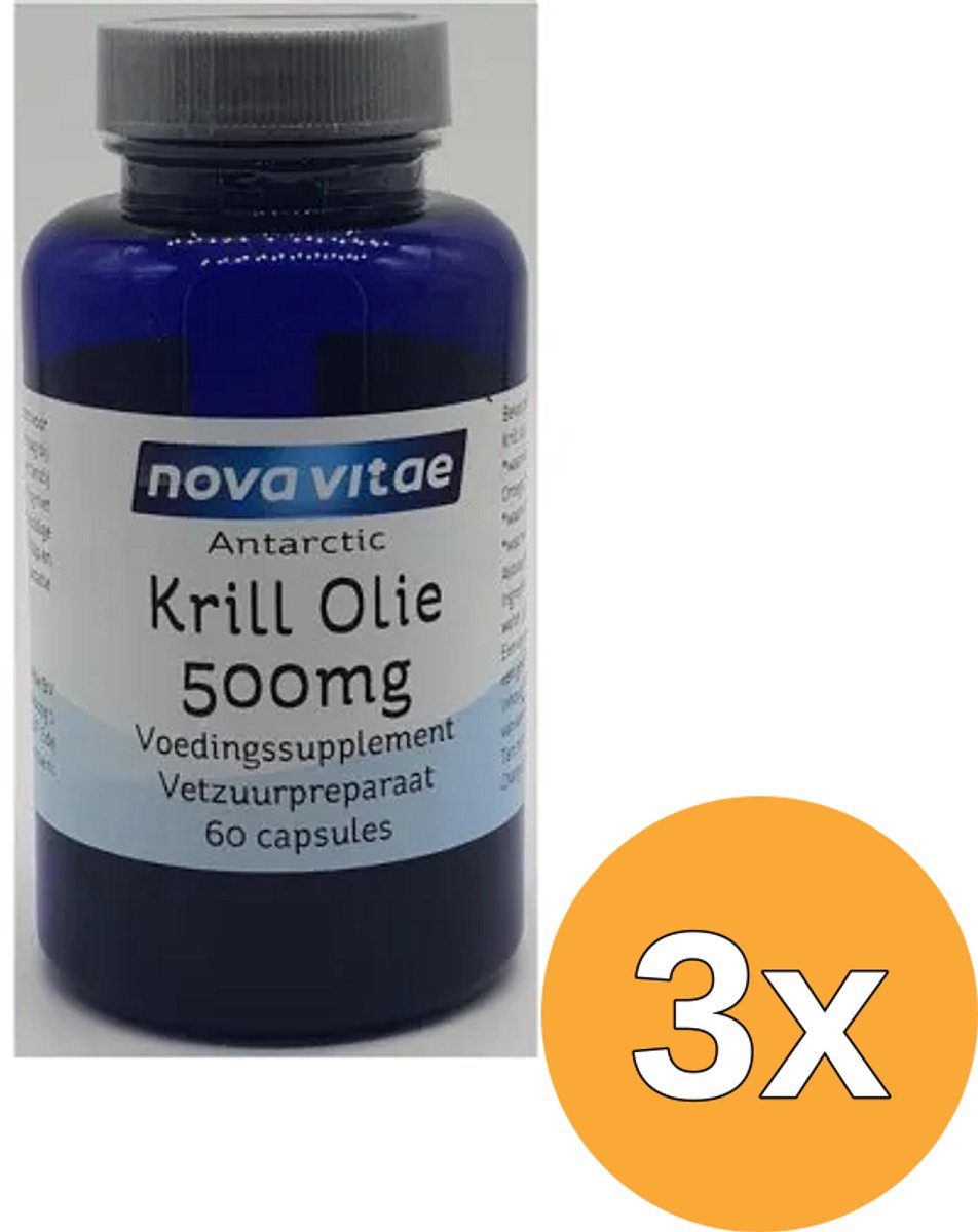 3x Nova Vitae Antarctic Krill Olie 500 Mg (60 capsules)