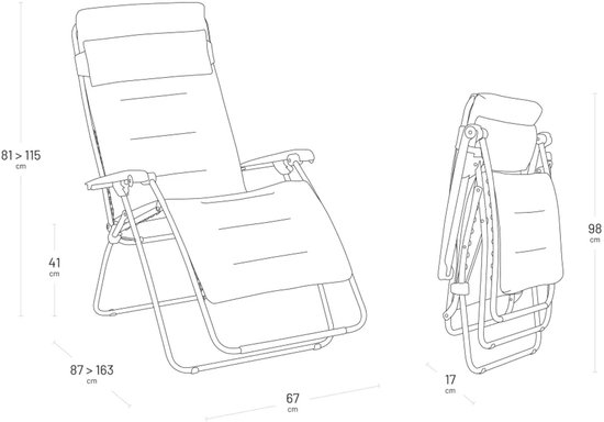 Lafuma RSX Clip AirComfort - Relaxstoel - Zero Gravity - Verstelbare Hoofdsteun - AirComfort — afbeelding 5