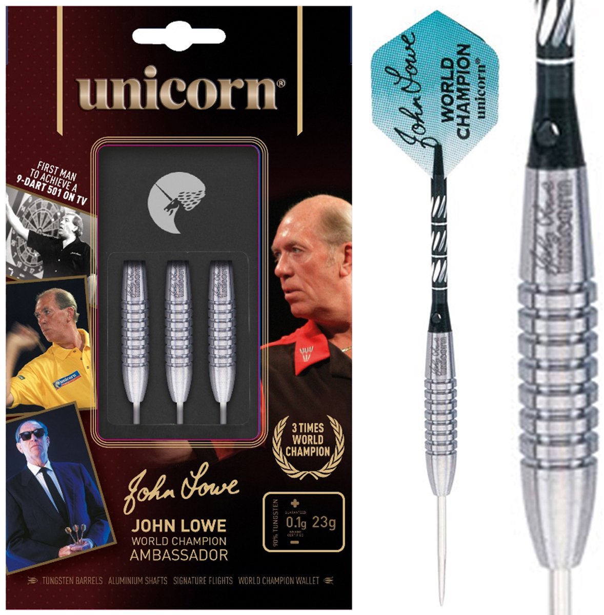 Unicorn World Champion John Lowe 90% Tungsten - Dartpijlen