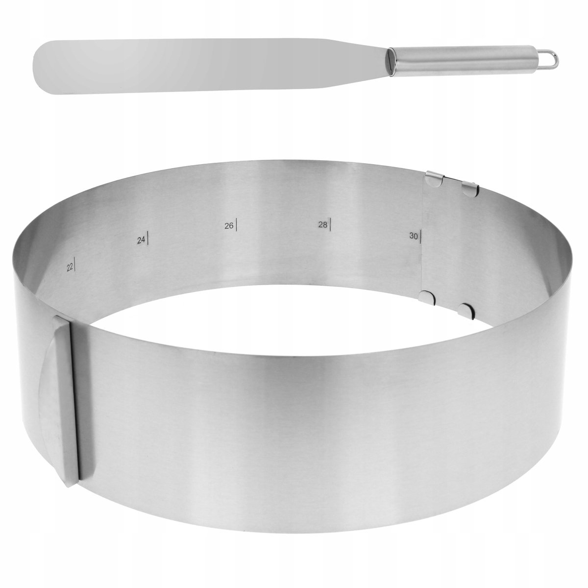 Verstelbare Taartring RVS 8.5cm met Spatel