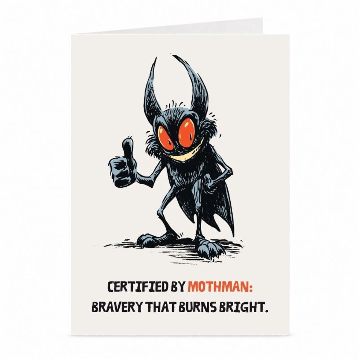Mothman - Motivatiekaart - JustTheCardGuy - A6 met envelop