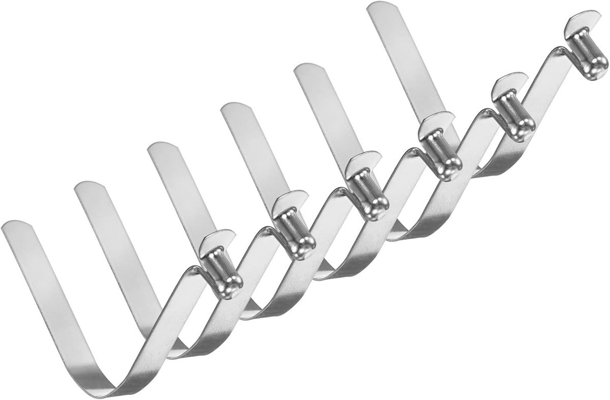 6-Pack V-vormige Stalen Tentstok Klemmen voor Kajak Peddels, Tentstokken en Kamperen - Duurzame Snap Clips met 6mmx45mm Formaat