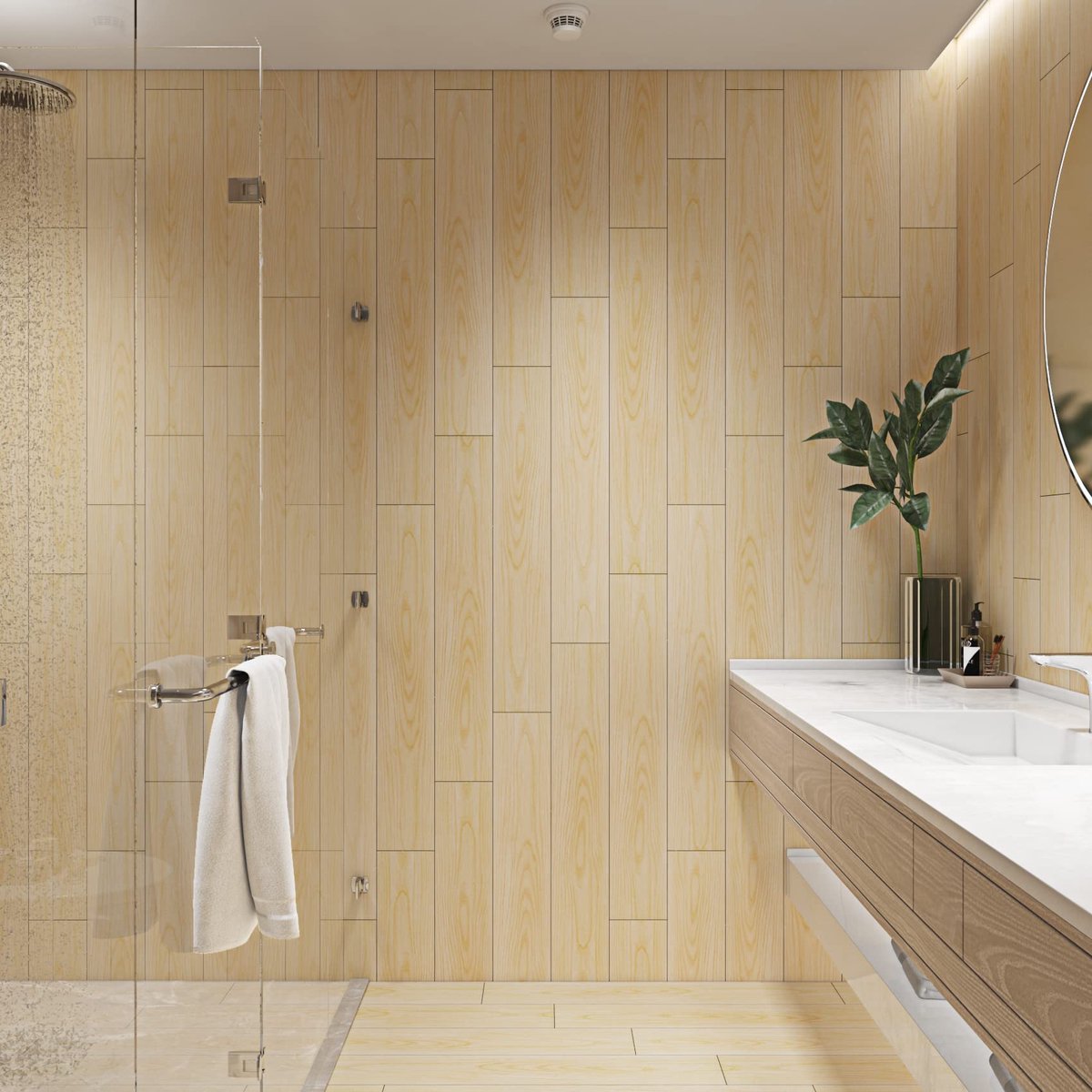 Livelynine 16 Tegel Vinyl Vloeren PVC Vloeren Witte Vinyl Vloer Zelfklevende Wood Look Zelfklevende Film Wood Look - ShopVlot