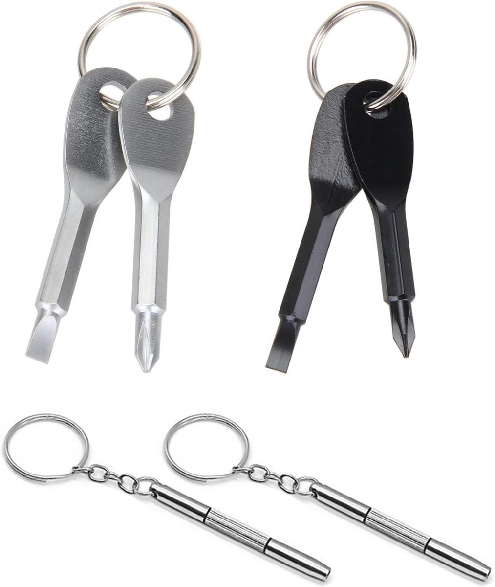 Set van 6 Mini Schroevendraaiers voor Sleutelhangers, Brillen en Reparaties - Draagbare Gereedschapsset voor Thuisgebruik en Reizen