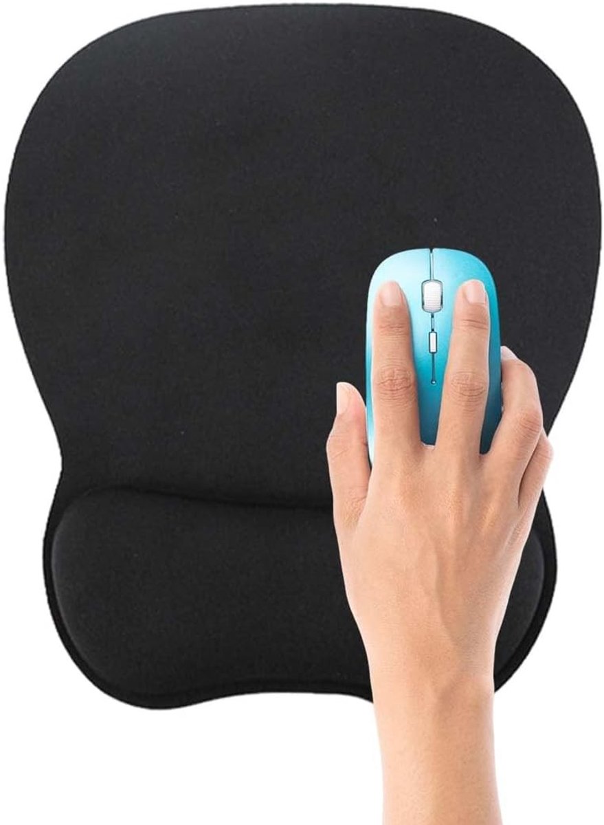 Ergonomische Muismat met Handsteun, Geheugenfoam en Antislip Ondergrond voor Kantoor en Gaming, Waterdichte Muismat voor Computer en Laptop, 25x20cm