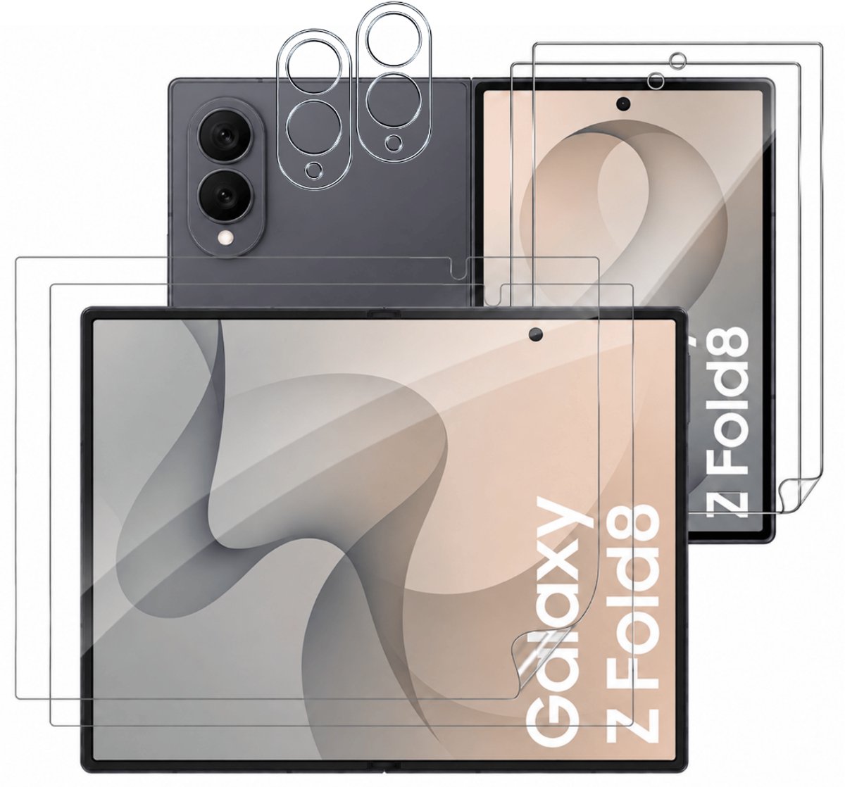 Schermbeschermer en camerabeschermer voor Samsung Galaxy Z Fold 8 [Set van 2] Ultra-dunne, krasbestendige beschermer Phonillico®