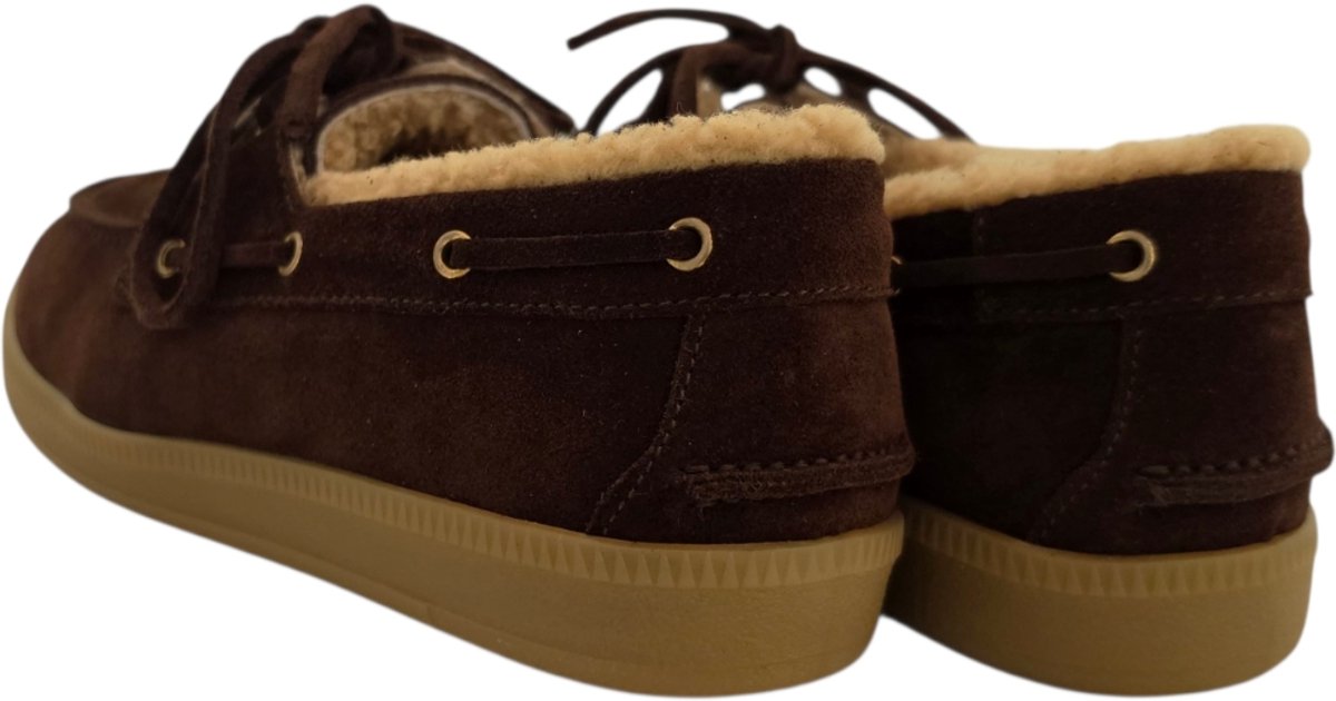 Babouche Veterschoen Liona Bruin