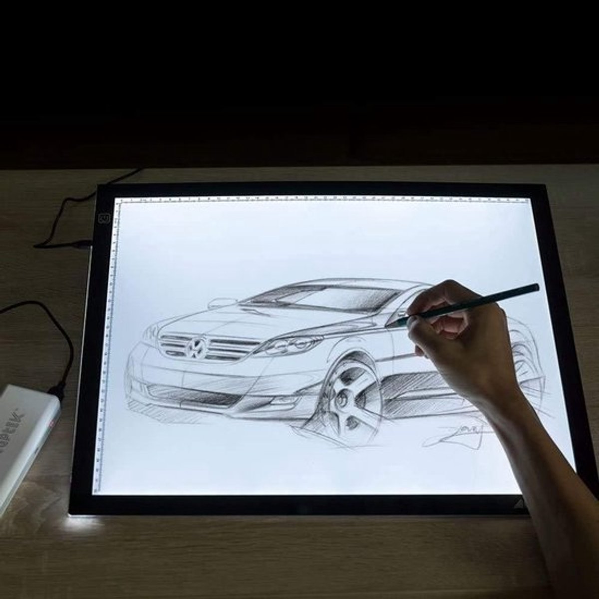 LED Tekentafel A3 Lichtbak Ultra Dun Traploos Instelbaar Licht USB Aangedreven