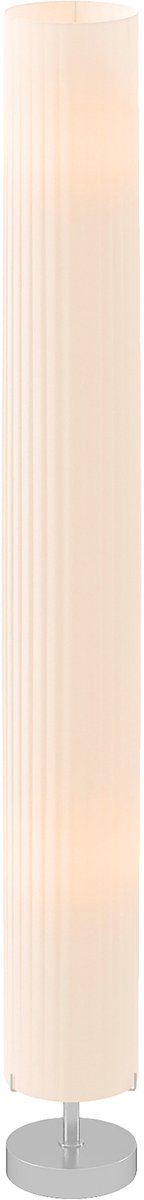 Moderne staande kolomlamp, zacht licht, wit roestvrij staal，beige，40 W 14L x 14l x 120H