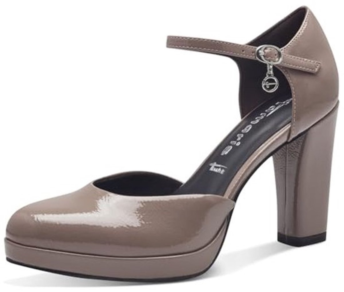 Dames Pumps met Blokhak en Ronde Neus