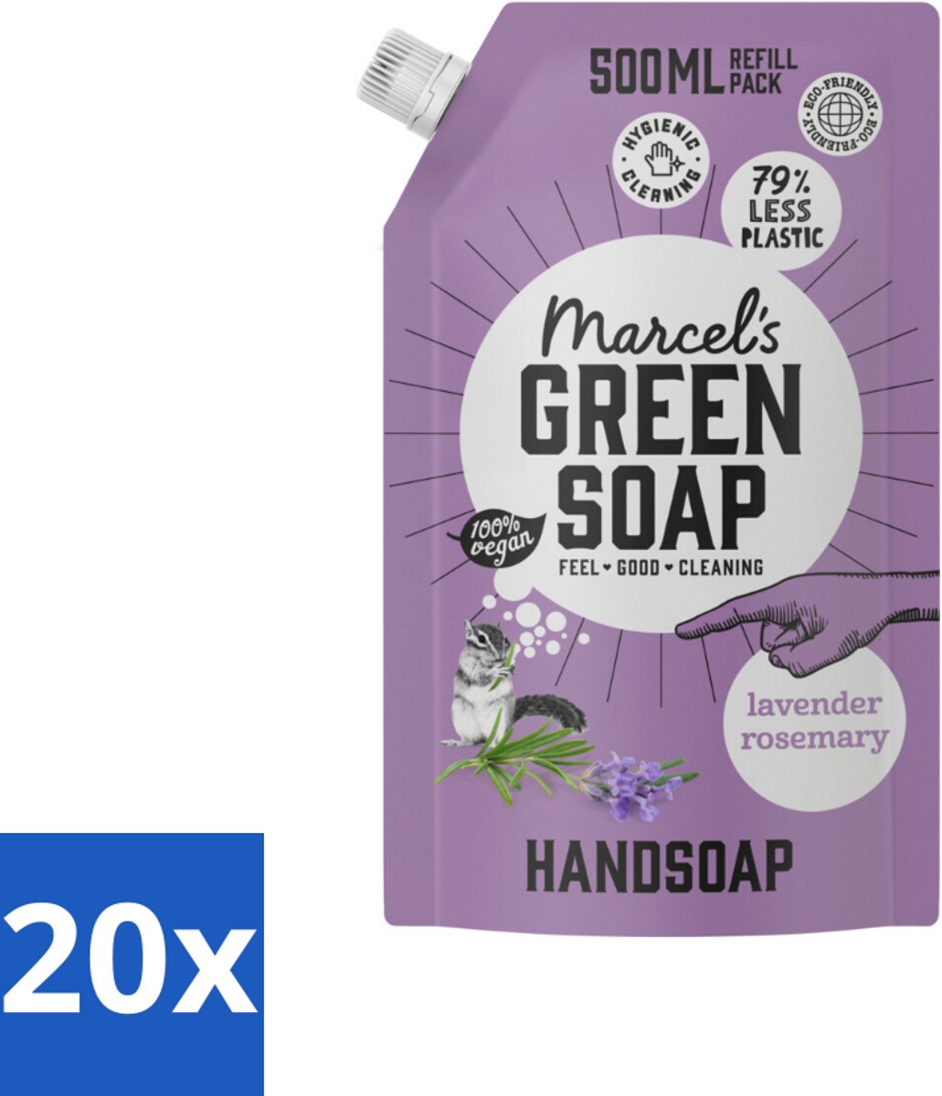 20 x Marcel’s Green Soap – Handzeep Navulling – Lavendel & Rozemarijn – 500 ml - Kabel - Kabels - Kabelsysteem - Kabelsysteem