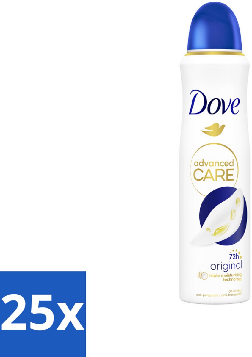 25 x Dove – Deodorant Spray – Original – 150 ml - Anti-transpirant Spray - Deodorant Spray - Anti-transpirant - Deodorant - Okselbescherming