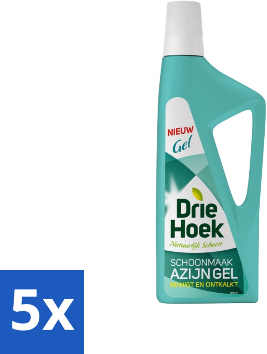 5 x Driehoek – Azijngel – 725 ml - Ontkalker - Kalkaanslag - Sanitair Reinigen - Badkamer Reinigen - Keuken Reinigen