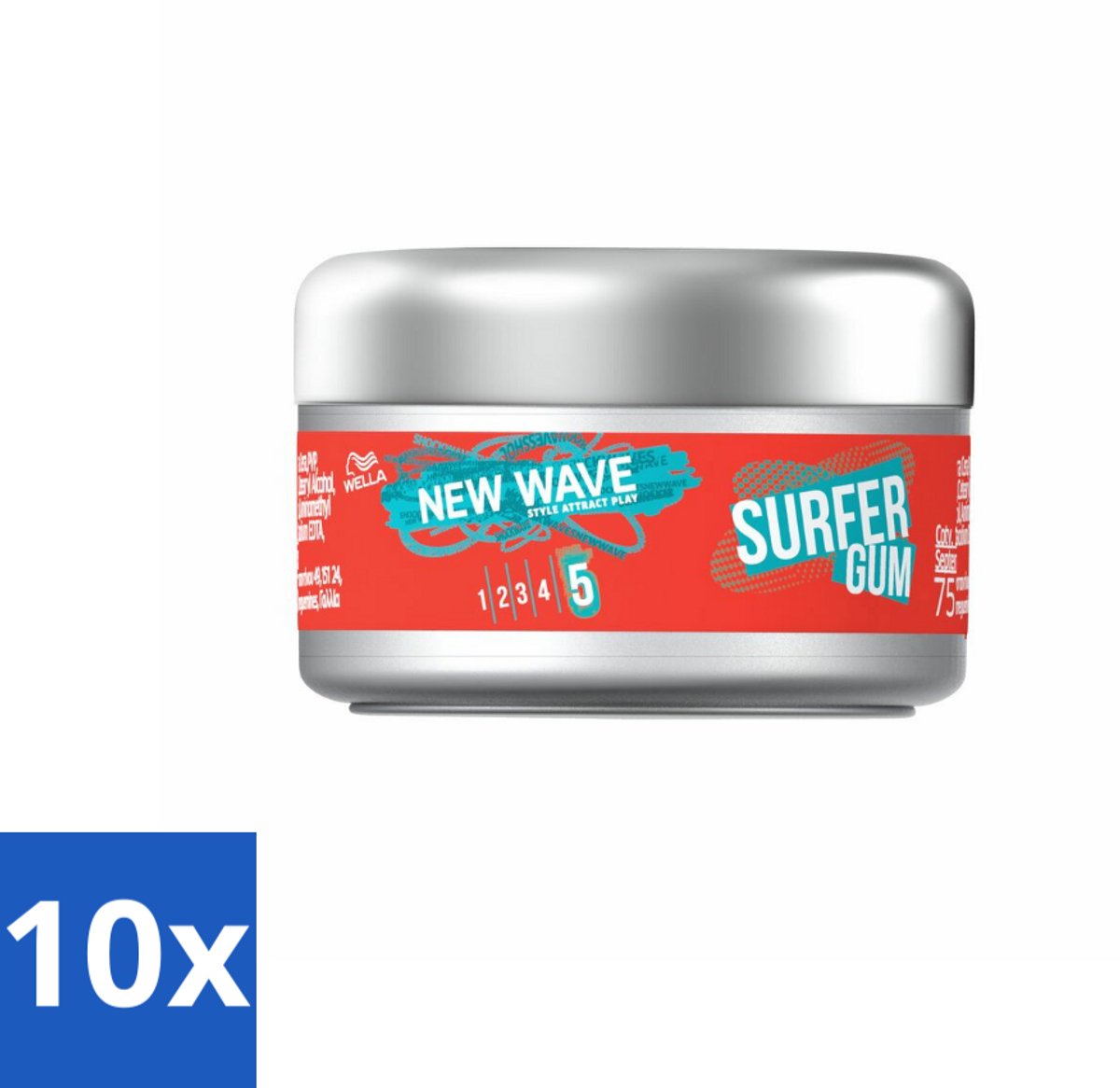 10 x Wella – New Wave Ultimate Effect Surfer Gum - 75 ml - Voordeelverpakking - 10 stuks