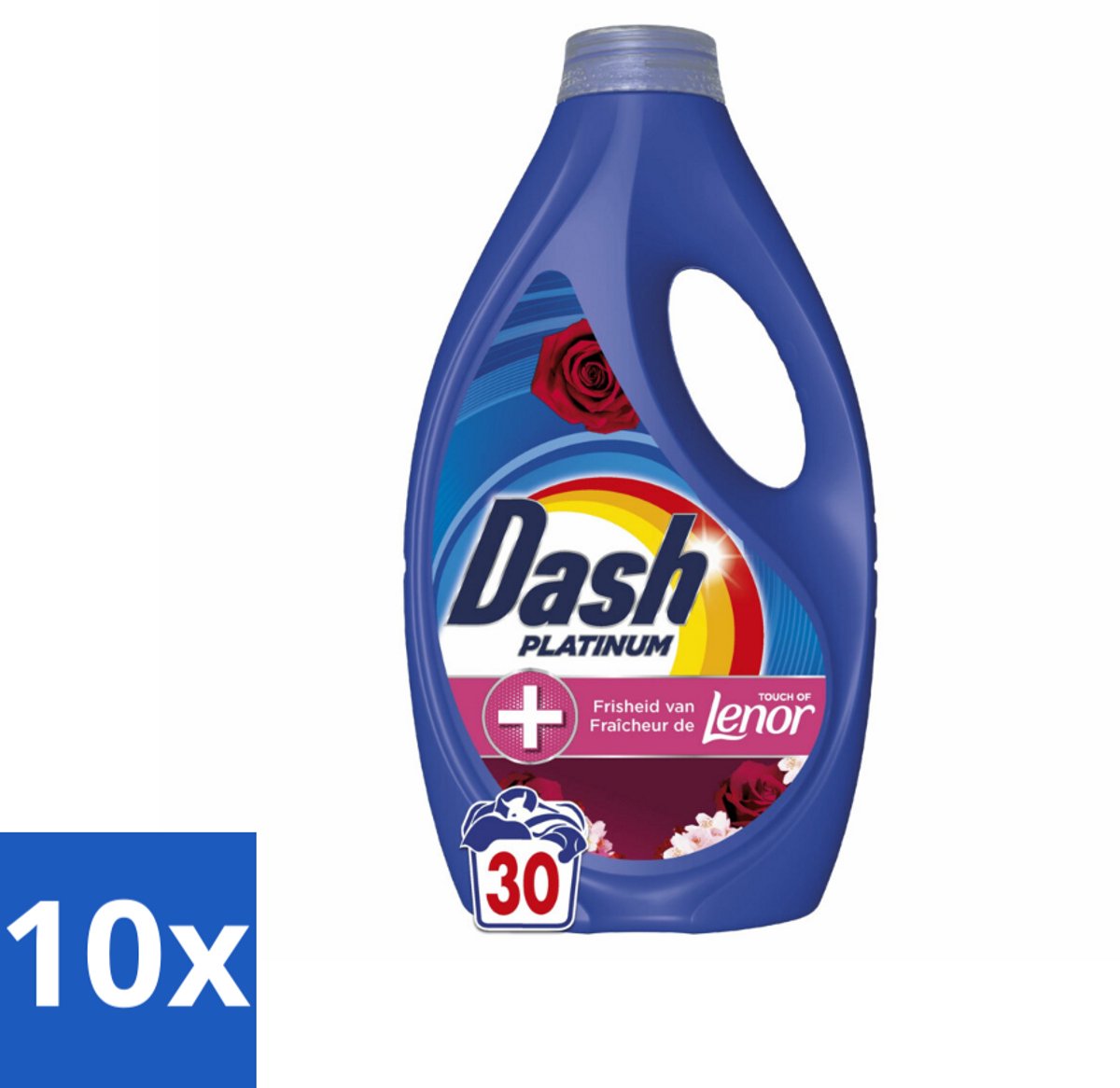 10 x Dash – Wasmiddel – Jasmin & Rose de Mai – 1350 ml - Wasmiddel - Wasmiddel Voor Gekleurde Was - Vlekverwijdering - Frisheid - Katoengeur