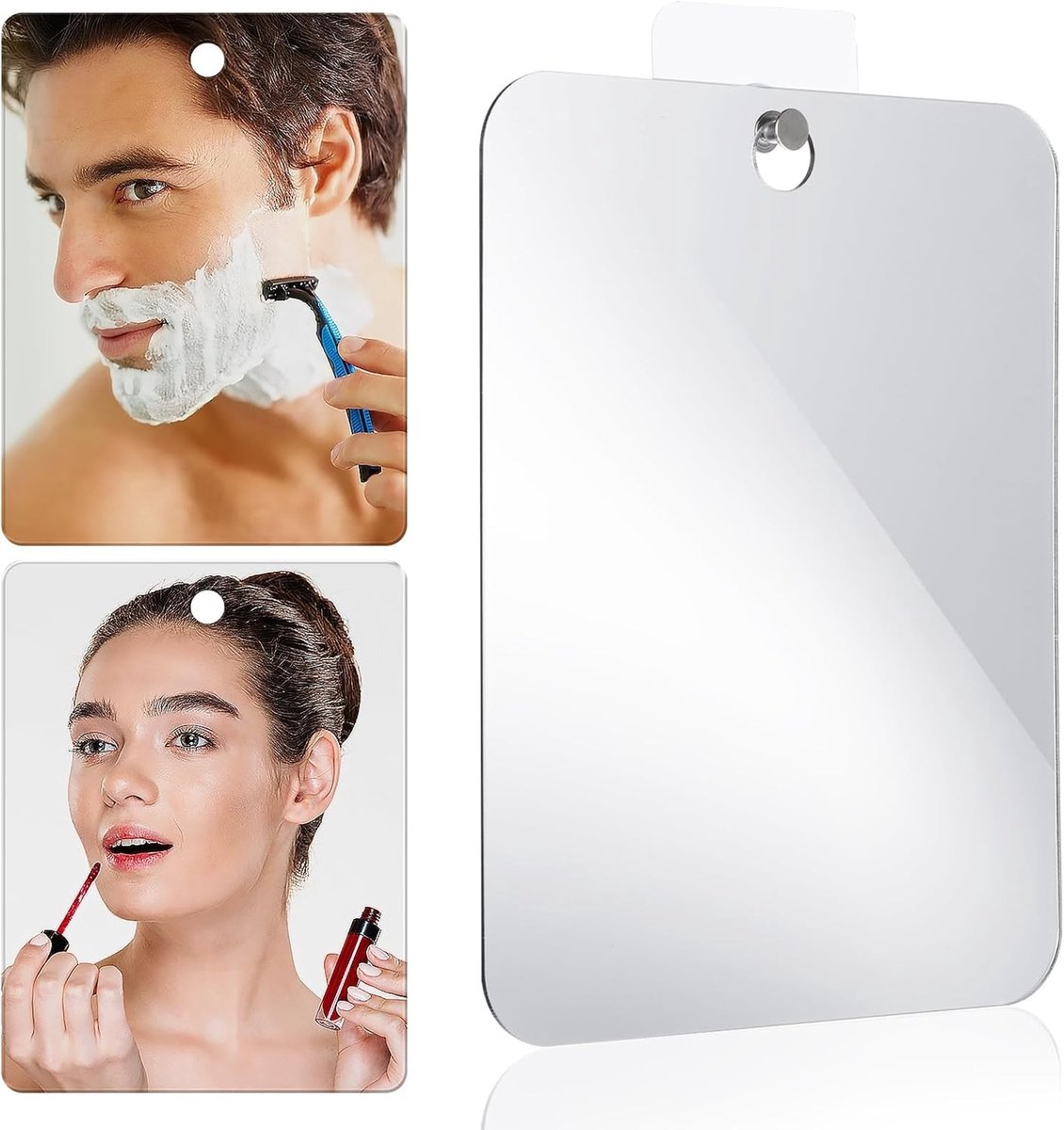 Mistvrije Shaving Mirror Set van 2 - Schokbestendige Wandspiegels voor Badkamer en Make-up, Handheld en Draagbaar voor Thuis en Reizen