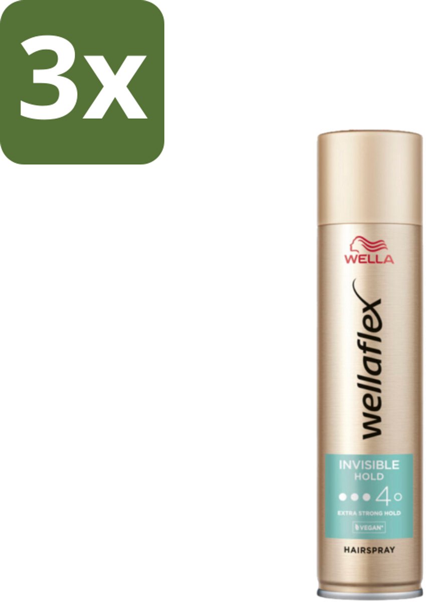 3 x Wella – Flex Invisible Hold – Haarspray Extra Strong – 250 ml - Haarspray - Haar Fixatie - Flexibele Hold - Extra Sterke Hold - Natuurlijke Look