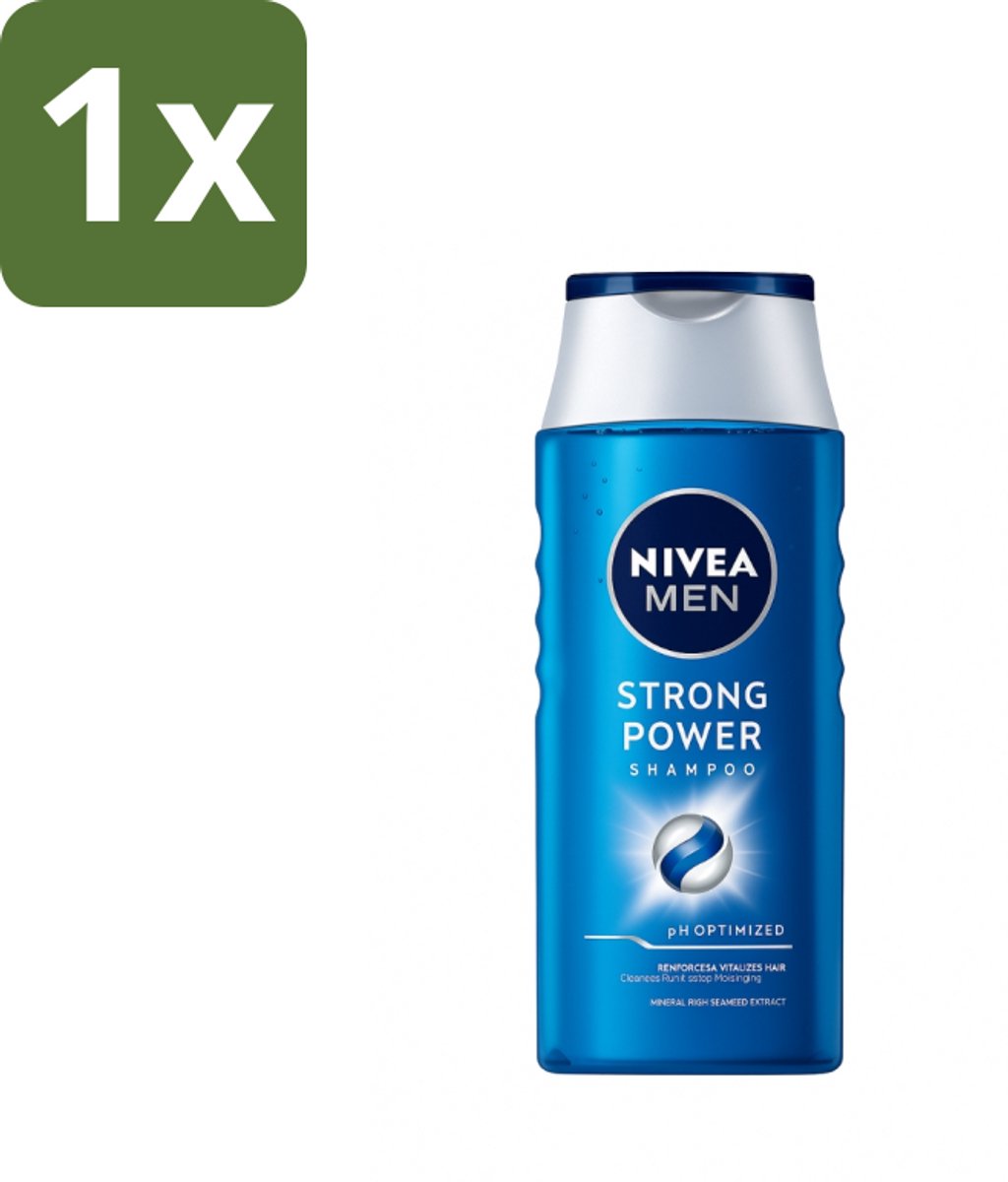 1 x NIVEA MEN – Shampoo – Strong Power – 250 ml - Kabel - Kabels - Kabelsysteem - Kabelsysteem