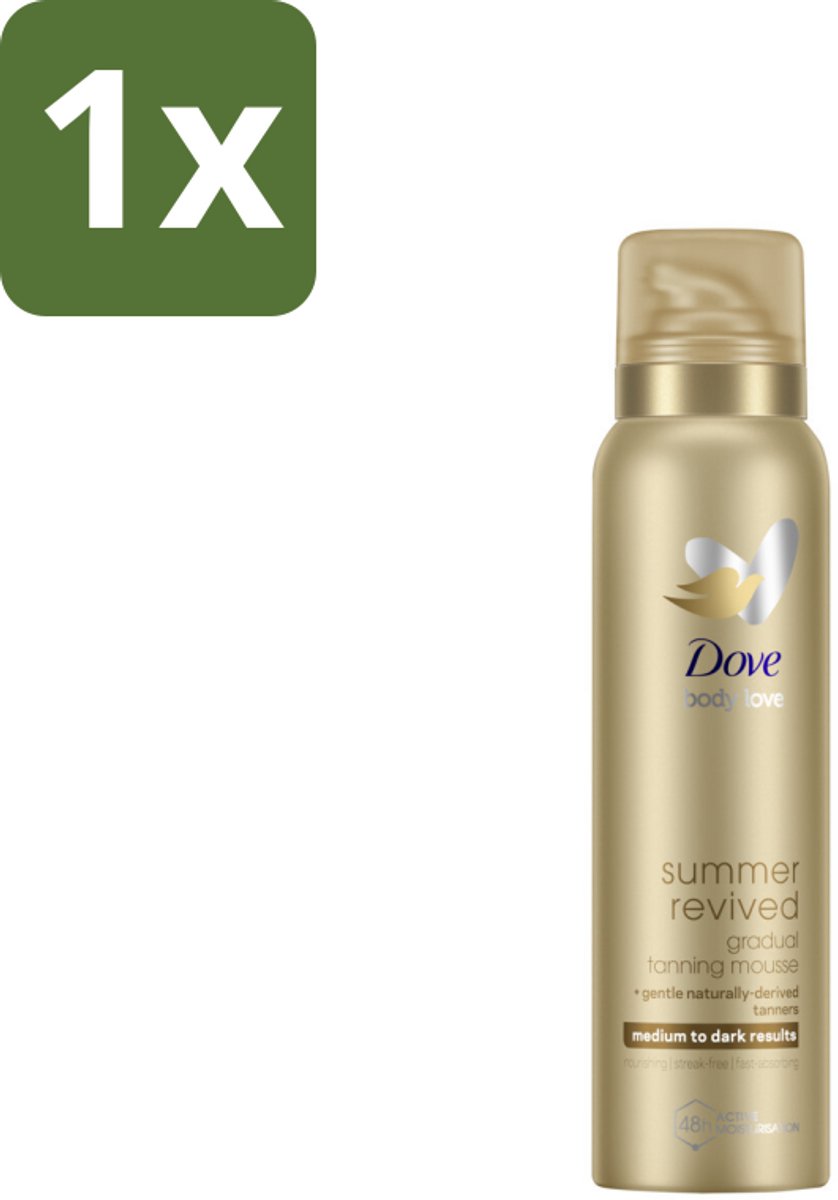 1 x Dove – Bodymousse – Summer Revived Medium-Dark – 150 ml - Zelfbruinende Bodymousse - Natuurlijke Teint - Zomerse Teint - Huid Verzorging - Huid Hyderatatie